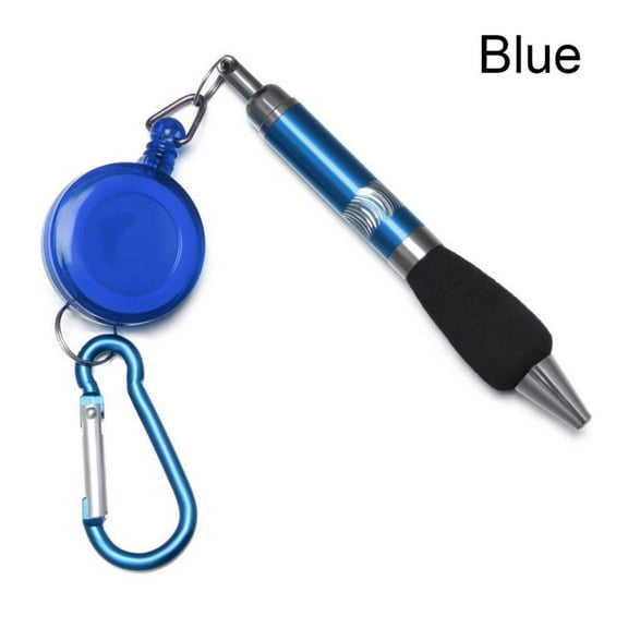 Clip-On Ballpoint Pen with Carabiner Keychain and Belt Clip Reel: 1 Pack