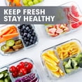 thumbnail image 2 of VERONES 5 Pack Glass Meal Prep Containers 3 Compartment Set, 36OZ Airtight Glass Lunch Containers, Glass Food Storage Containers with Lids, for Micro, 2 of 7