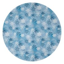 Light Blue Christmas Snowflake Pattern Round Blanket,Comfortable Soft Flannel Throw Blanket,All Season,Warm Lightweight Blankets for Sofa Bed Couch Living Room Chair 60"x60"