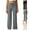 Beige, variant on Women Knitted Wool Wide Leg Trousers Casual Twisted Lace Up Drawstring Long Pants Black M