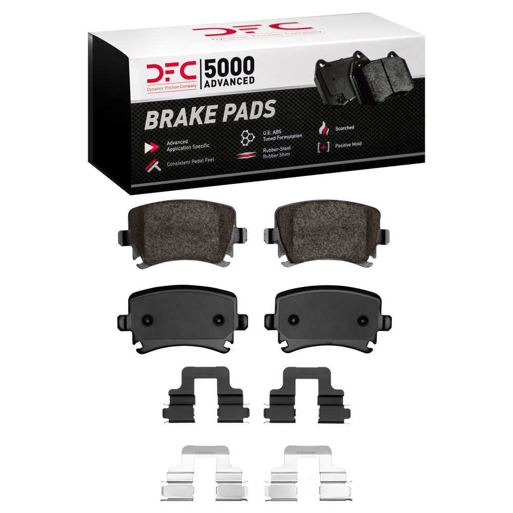 Dynamic Friction Company 1551-1108-01 DFC 5000 Advanced Brake Pads - Ceramic and Hardware Kit - OE