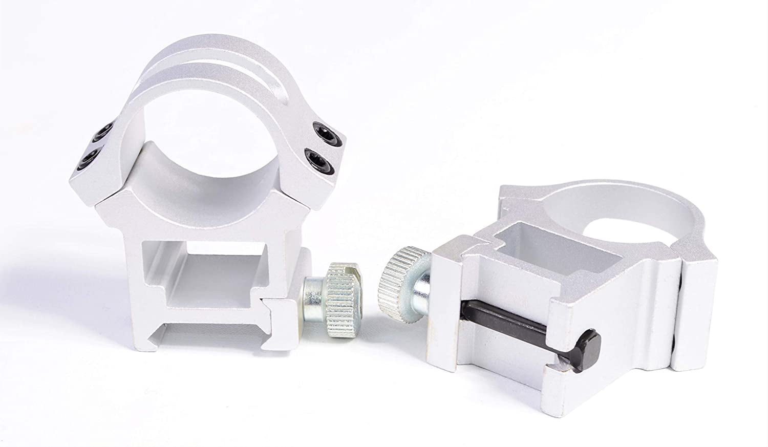 Hammers Tall Height 1 inch Stainless Chrome Silver Scope Rings for