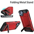 thumbnail image 4 of for iPhone 13 Case Built in Kickstand Heavy Duty Dual Layer  Grade Drop Protection Case，for Women and Men-Red, 4 of 12