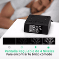 thumbnail image 3 of Cargador De Reloj Despertador Digital Estación De Carga Negro Malubero Reloj Despertador de carga, 3 of 4
