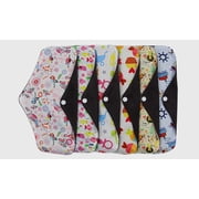 Limei Reusable Menstrual Pads, Bamboo Cotton Panty Liner Washable Reusable Menstrual Cloth Towel Pads, Overnight Cloth Panty Liners Period Pads-1Pcs (Random Color)