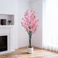 thumbnail image 1 of Yeshouse Árbol de cerezo artificial de 150 cm, planta de interior en maceta blanca, árbol de cerezo artificial rosa, planta de interior para fiestas en el hogar, 1 of 9