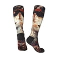 thumbnail image 5 of Lsque Flower Cat Couple Printed Crew Socks Men's Women's LightWeight Thin Casual Calf Socks ,Knee High Socks,Cotton Socks, 5 of 9