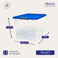 thumbnail image 2 of Homz 64-Quart Clear Stackable Plastic Storage Container, Blue/Clear, 2 of 9