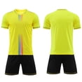 thumbnail image 2 of Virmaxy Stripe Soccer Jersey and Shorts 2 Piece Set Breathable V Neck Athletic Uniform for Youth Training Match and Practice for 3-13 Years, 2 of 6
