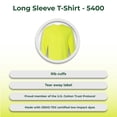 thumbnail image 5 of Gildan Hi-Vis Long Sleeve T-Shirt, Workwear Tee 5.3 oz, Safety Green Shirts Size-S, 5 of 7