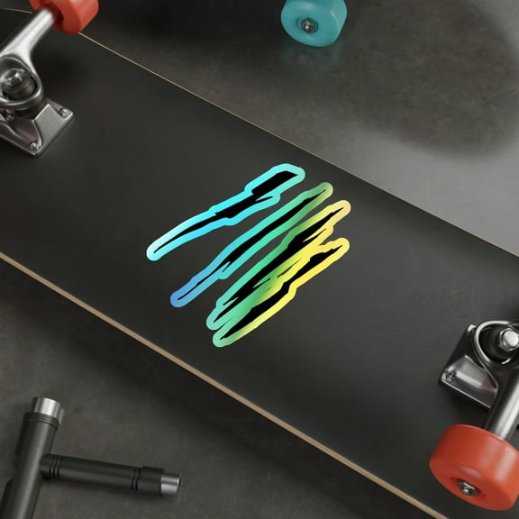 Effete Feline Claw Marks Scratch Holographic Die-cut Stickers