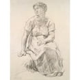 thumbnail image 2 of Léon Augustin Lhermitte 19x24 Black Ornate Framed Double Matted Museum Art Print Titled: Seated Peasant Woman (C. 1885), 2 of 5