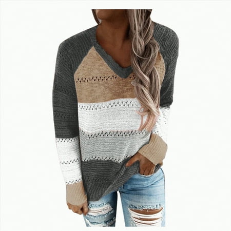 Xudanell Womens Sweatshirt Plus Size Spring Clothes for Women V Neck Sweatshirt Fashion Vintage Clothes Lightweight