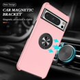 thumbnail image 2 of KAIYANG Funda con soporte de anillo para Google Pixel 8, carcasa rígida de policarbonato y TPU suave a prueba de caídas, estilo D, Google Pixel 8, oro rosa, 2 of 5