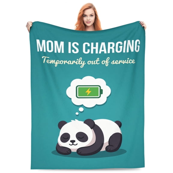 Mom Birthday Gifts, Funny Gifts for Mom- Mom's Charging Blanket- Moms Gift for Women from Daughter Son Husband, Super Soft Blanket Throw for Napping Travel 50x40