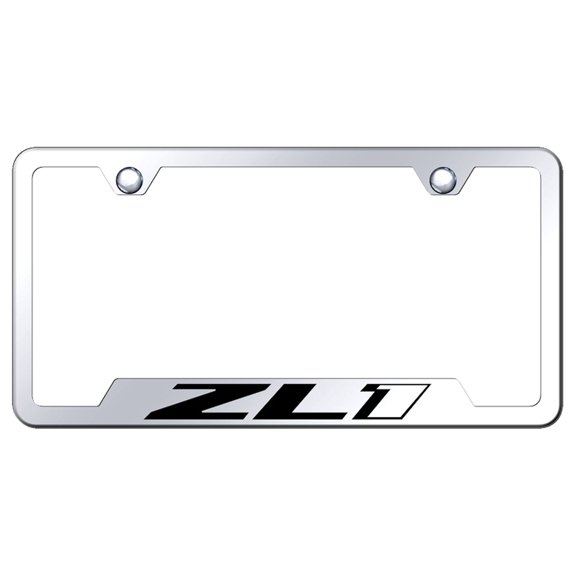 Chevy ZL1 Laser Etched Logo Cut-Out License Plate Frame (Chrome)