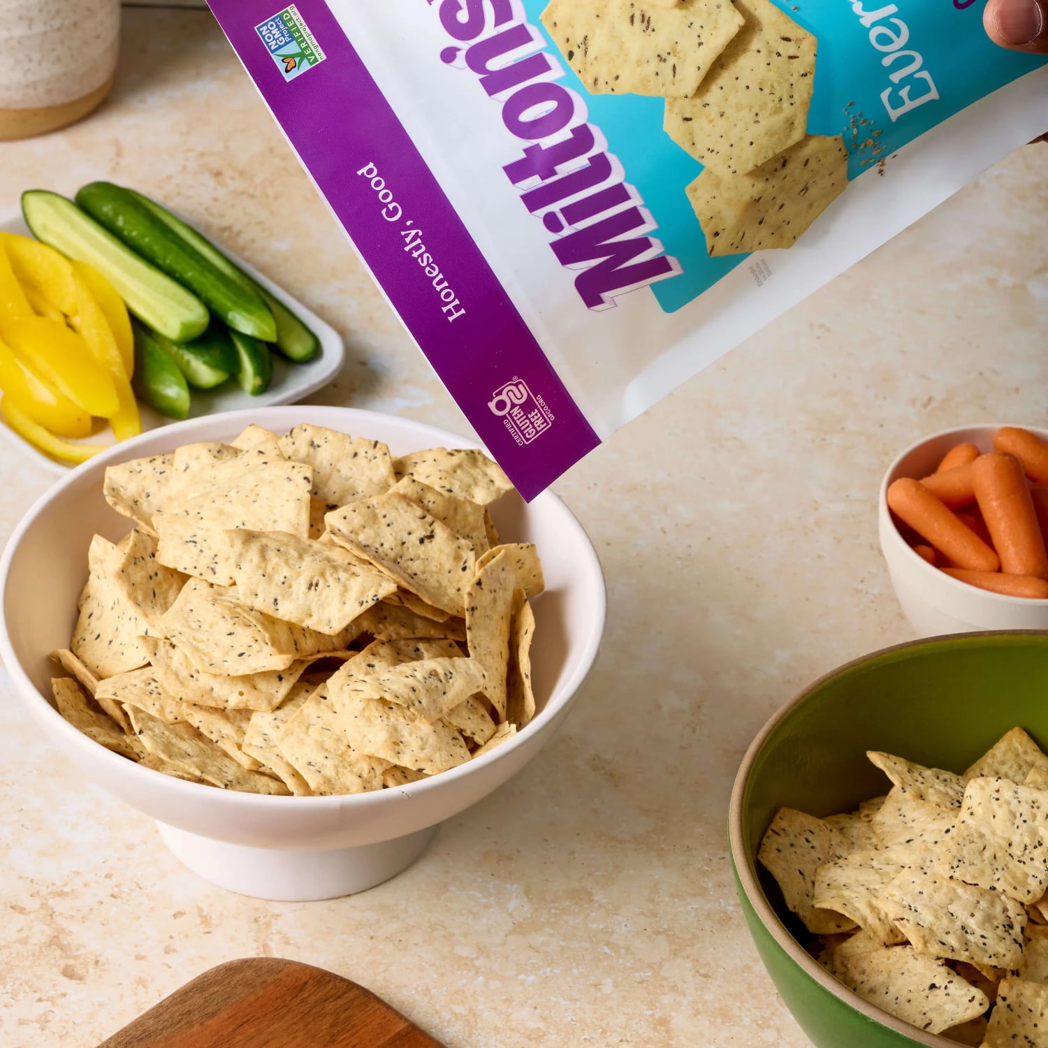 (4 pack) Milton's Gluten Free Crackers - Everything Seasoning, 4.5oz, Plastic Bag