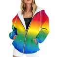 thumbnail image 2 of Womens Rainbow Zip Up Hoodies 2026 Y2K Casual Cozy Sweatshirt Long Sleeve Drawstring Pullover Casual Track Jackets with Pockets Multicolour S-5XL, 2 of 5