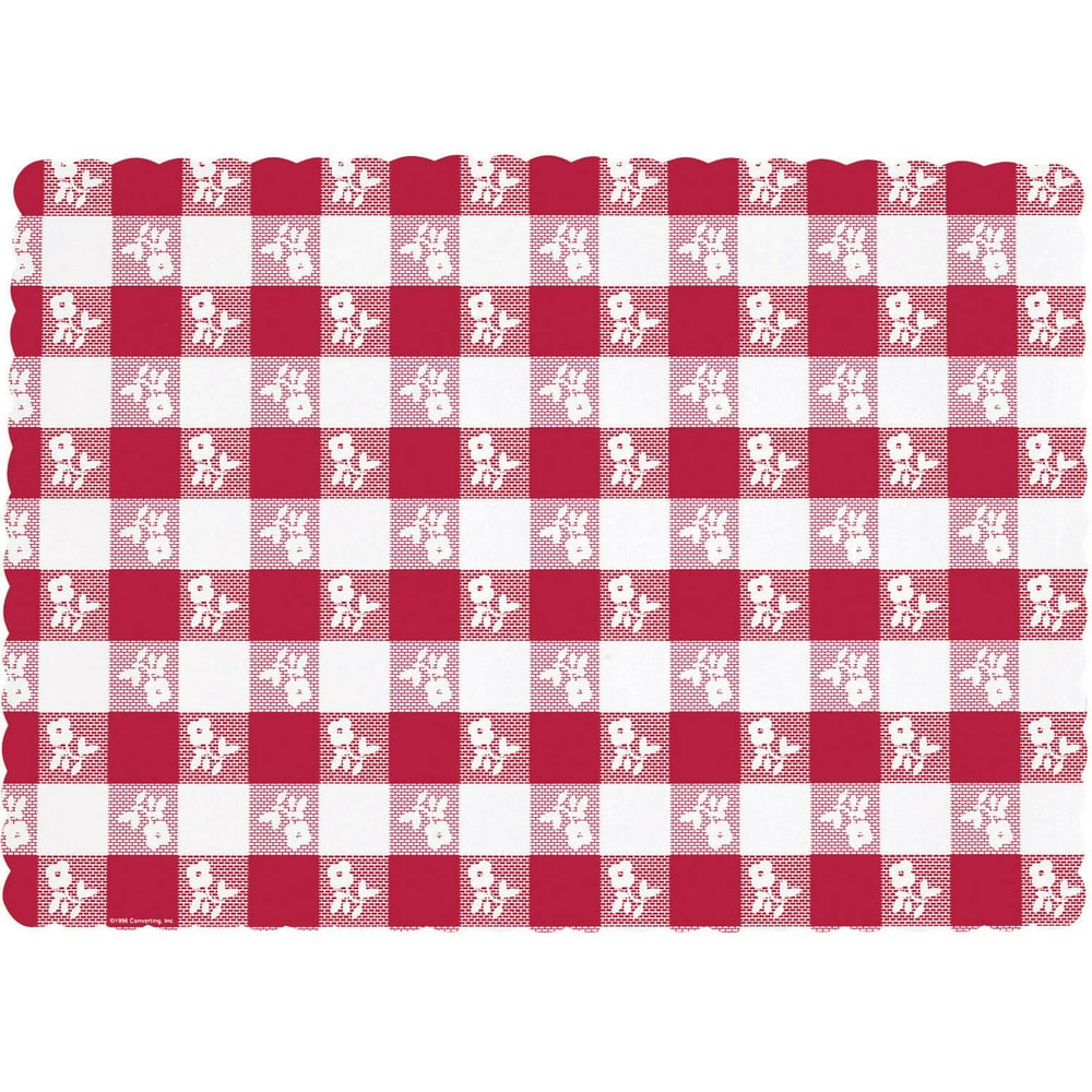 Red Gingham Placemats, 50pk