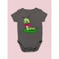 thumbnail image 3 of Smartprints Infants Graphic Tee - Green Caterpillar On Leaf - Regular Fit 100% Cotton, 3 of 4