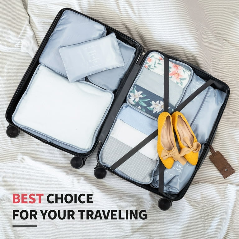 Zimtown 5-Piece Luggage Set with 8 Packing Cubes, Hard Shell
