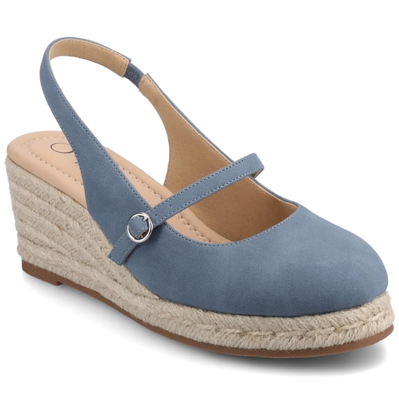 Journee Women's Asmyna Espadrille Round Toe Ankle Strap Wedges