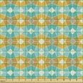 thumbnail image 2 of Ambesonne Geometric Fabric by the Yard Upholstery, Aquatic Tangerine Mosaic, 1 Yard, Apricot Dark Seafoam, 2 of 5