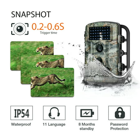 Trail Cams, Enkeeo PH730S 1080P HD Game & Trail Camera 12M Wildlife Hunting Trail Cam Long Range Infrared Night Vision with Time Lapse & 2.4
