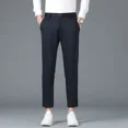 thumbnail image 3 of Pantalones de traje rectos para hombre, pantalones negros de verano para hombre, 9 pantalones cortos, reseñas coreanas, muchos elegantes, de alta calidad, 2024 con estilo, 3 of 5