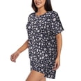 thumbnail image 2 of Naloa Daisies Flowers Women's Short-Sleeved Pajama Set, Loungewear, Summer pajamas, Breathable Cozy - Medium, 2 of 9