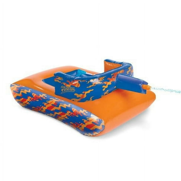 NERF Super Soaker Megaforce Battle Tank Inflatable Pool Float with Pool-Fed Mega Water Blaster
