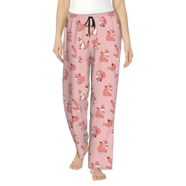 Balery Fox Pantalones de pijama para mujer, pijamas ultraligeros, pantalones de estar por casa-Medium