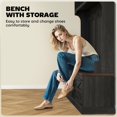 thumbnail image 4 of Resenkos 3-In-1 Hall Tree - Shoe Storage, Coat Rack & Bench, Entryway Furniture with Hooks, Black Wood Grain, 4 of 8