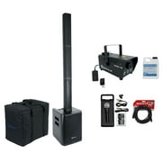 Rockville DJ Package w/TITAN PORTABLE ARRAY Speaker+Subwoofer+Microphone+Fogger