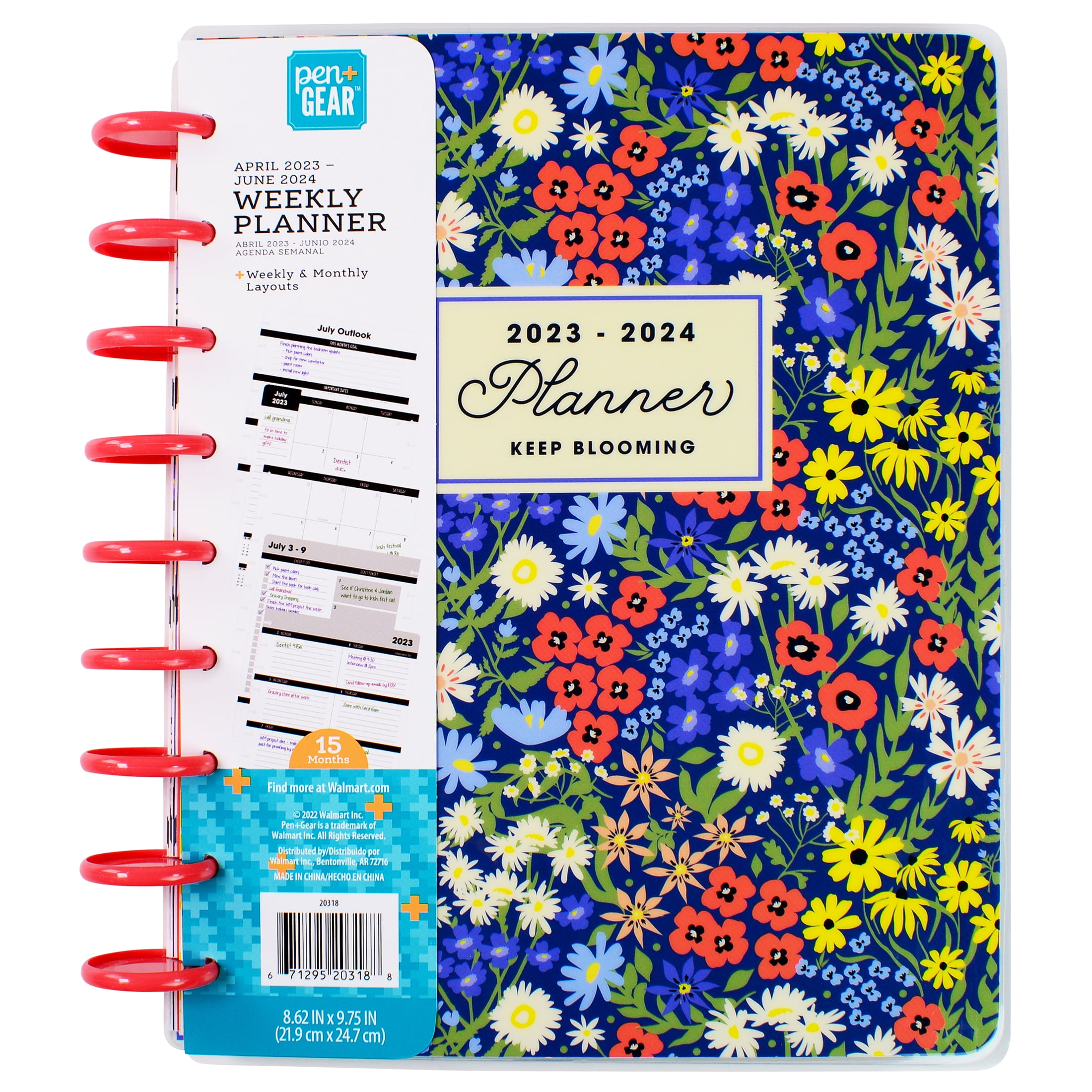 2023-2024 Weekly & Monthly Planner Refill, 11-Disc Discbound  2023-2024 Refill Planner, Runs from July 2023 to June 2024, Letter Size,  8.5 x 11, Ocean : Office Products
