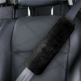 thumbnail image 4 of Coussin d’épaule pour ceinture de sécurité Auto Drive en fausse peau de mouton pour adultes et enfants, protection de voyage douce et confortable, noir, 4 of 4