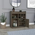 thumbnail image 3 of FM FURNITURE Leeds Modern Engineered Wood Bar Cabinet with Door in Dark Walnut, 3 of 5