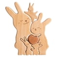 thumbnail image 4 of Wooden Easter Bunny Family Puzzle, Wooden Bunny Puzzle for Home Crafts, Easter Decorations, House Warming Decor, Birthday Family Party Gifts for New Baby Easter Basket Stuffers, 2 Rabbits, 4 of 9