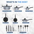 thumbnail image 3 of SereneLife Kitchenware Pots & Pans Basic Kitchen Cookware, Black Non-Stick Coating Inside, Heat Resistant Lacquer (20-Piece Set), One Size, Gray, 3 of 7