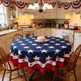 thumbnail image 7 of Win s Way Patriotic Star Round Tablecloth 4th of July Independence Day Round Tablecloth American Themed Party Table Cover Round Tablecloth Red White Blue Starburst Pattern Outdoor Picnic BBQ Decor, 7 of 7