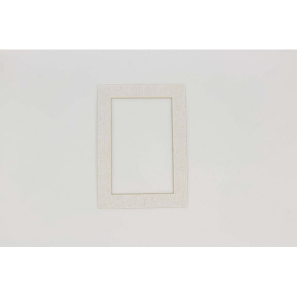 White Linen Acid Free 10x12 Picture Frame Mats with White Core Bevel