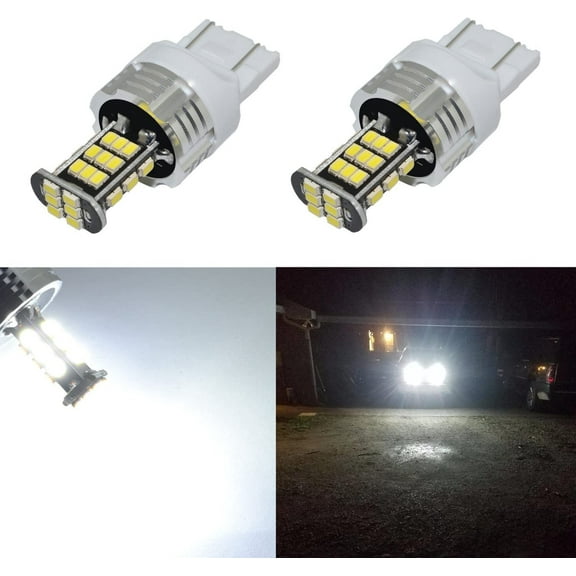 Alla Lighting 2pcs Super Bright 1000 Lumens 6000K Xenon White W21W 7443 7440 LED Bulb T20 Wedge High Power 3020 30-SMD LED Lights Bulbs for DRL Daytime Running Light ( DRL ) Lamp Replacement