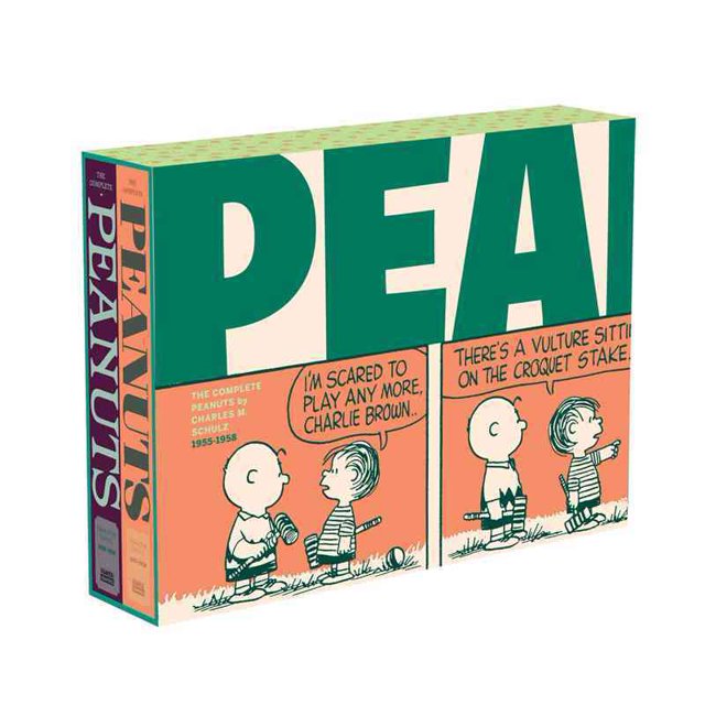 THE COMPLETE PEANUTS 1955-1958 GIFT BOX SET PAPERBACK EDITION FANTAGRAPHICS BOOKS CHARLES M. SCHULZ