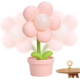 thumbnail image 2 of Mini lámpara de flores, linda lámpara de escritorio pequeña Kawaii noche luz habitación decoración hada rosa lámpara de escritorio Boho lámpara estética batería operada Warmshine, 2 of 5