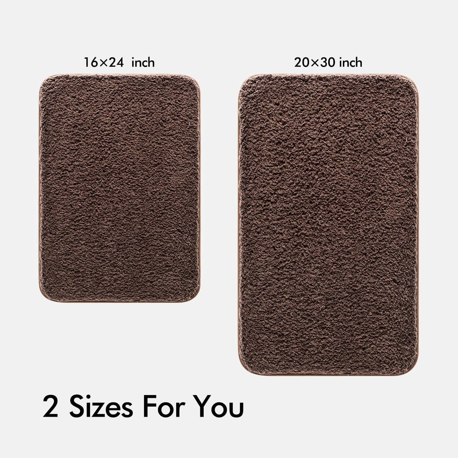 Blue Bathroom Rugs Set 2 Piece Soft Absorbent Microfiber Bath Mat Non Slip Quick Dry Machine Washable Plush Shaggy Mats for Tub Shower Floor 16x24 inches