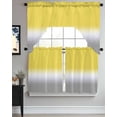 thumbnail image 3 of Yellow White Grey Ombre Kitchen Curtain and Valance Set 3 Pieces,Rod Pocket Short Tier Curtains 24 Inch Length,Modern Abstract Aesthetics Swag Topper Small Window Treatment for Cafe Bathroom Bedroom, 3 of 6