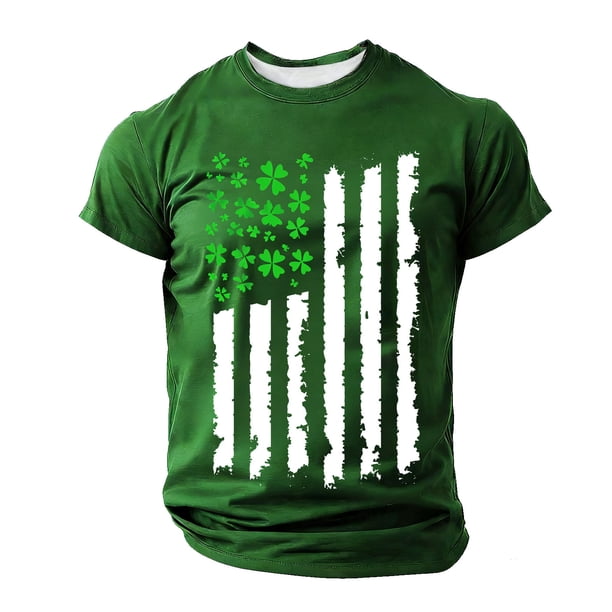Mens Camisetas Casual Impreso Cuello Redondo Manga Corta Suéter Top de Fitness para Deportes de Uso Diario