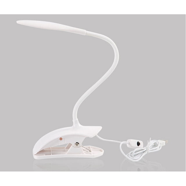 FUTUREORYY Table Lamp For Study With Clip Shape White Plastic For Students 1Set