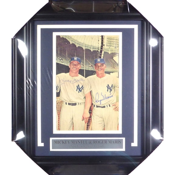 Mickey Mantle & Roger Maris Autographed Framed 7x10 Magazine Page Photo New York Yankees Beckett BAS #A74177