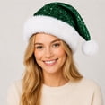 thumbnail image 6 of Anhility Sequin Santa Hat for Adults Christmas, Sparkly New Year Party Hat with Glitter, Holiday Headwear Costume Accessories Gifts for Family or Friends, 6 of 6